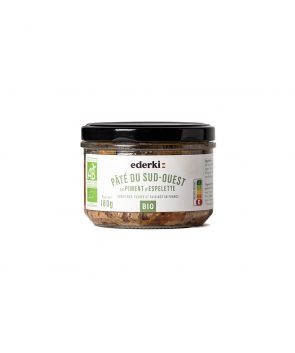Image du pote 180 grammes de pâté  du Sud-Ouest au Piment d'Espelette bio Ederki